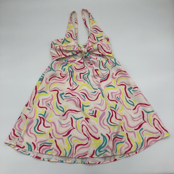 For Love And Lemons Palmer Satin Mini Dress Multi Cutout Cute Colorful - Picture 4 of 12